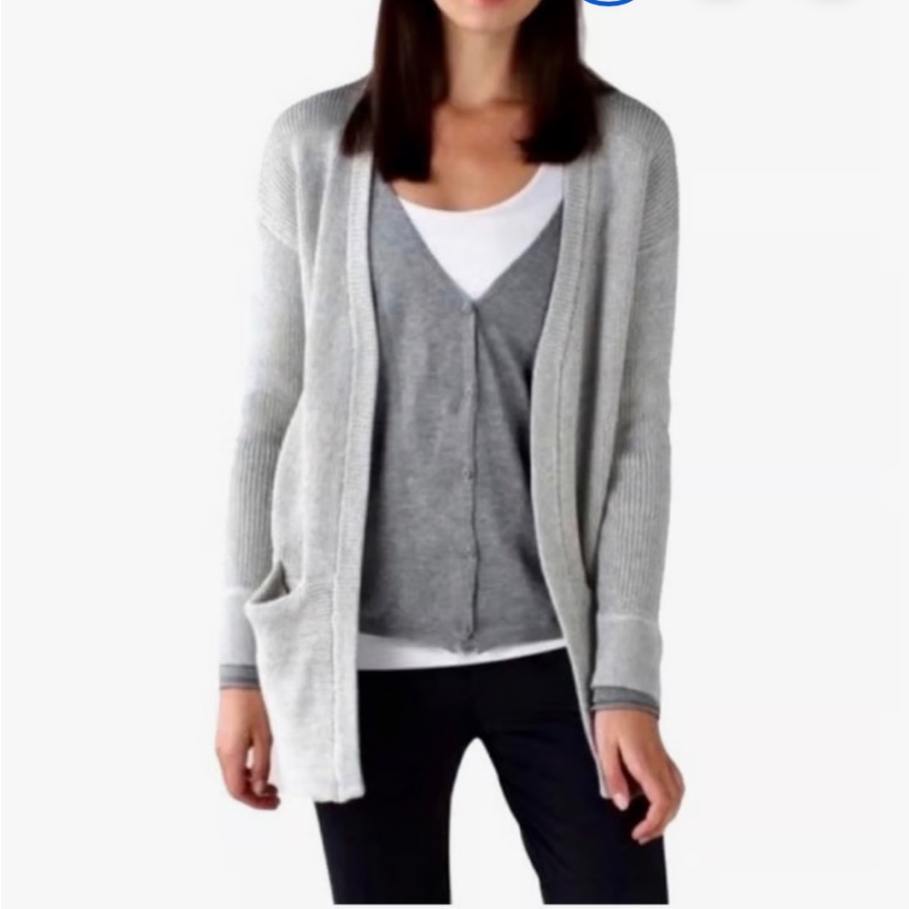 lululemon athletica Light Gray Open-Front Cardigan